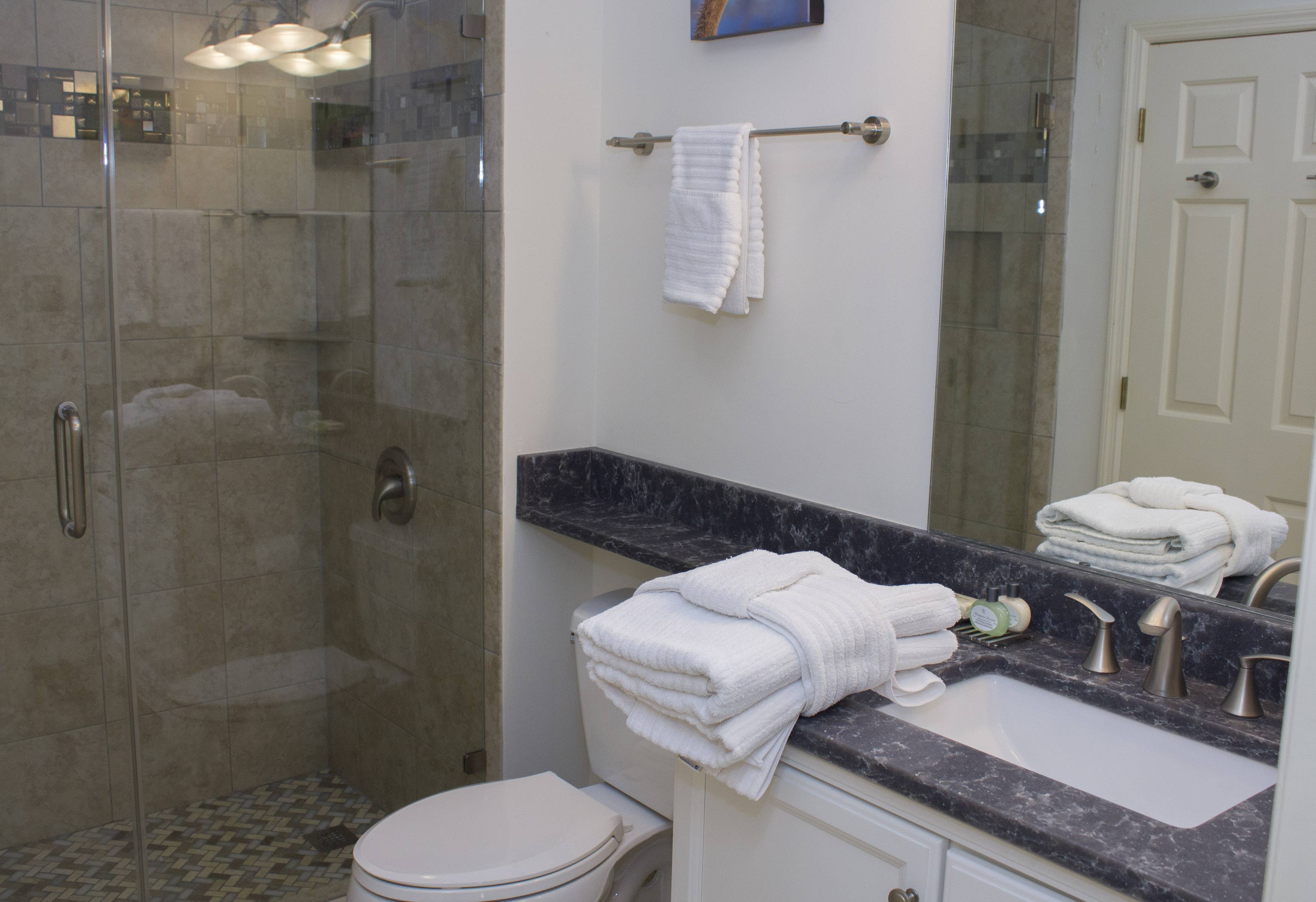 Newly renovated hall bath - walk in shower