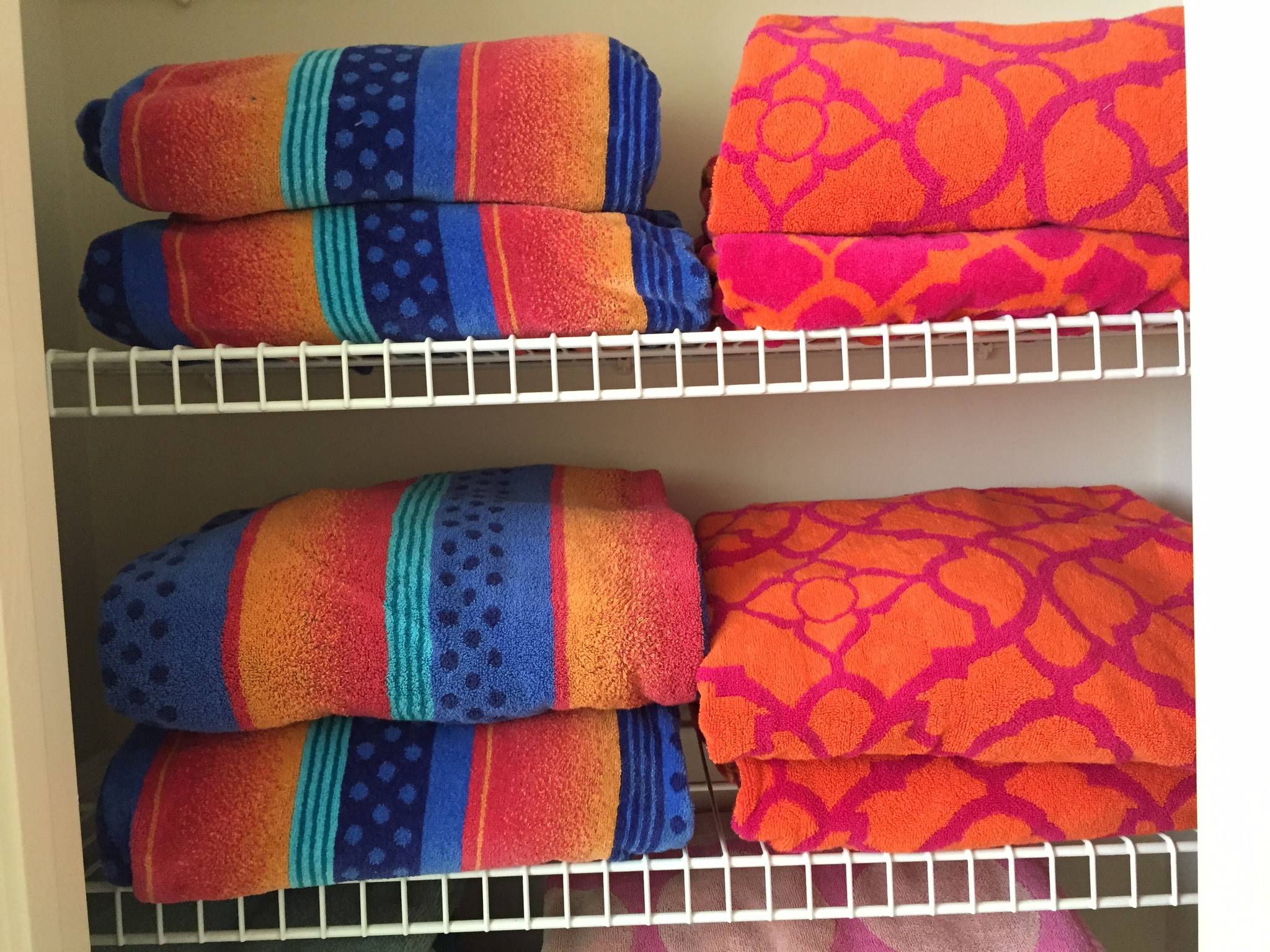 Linen closet w Beach Towels - for guests' use